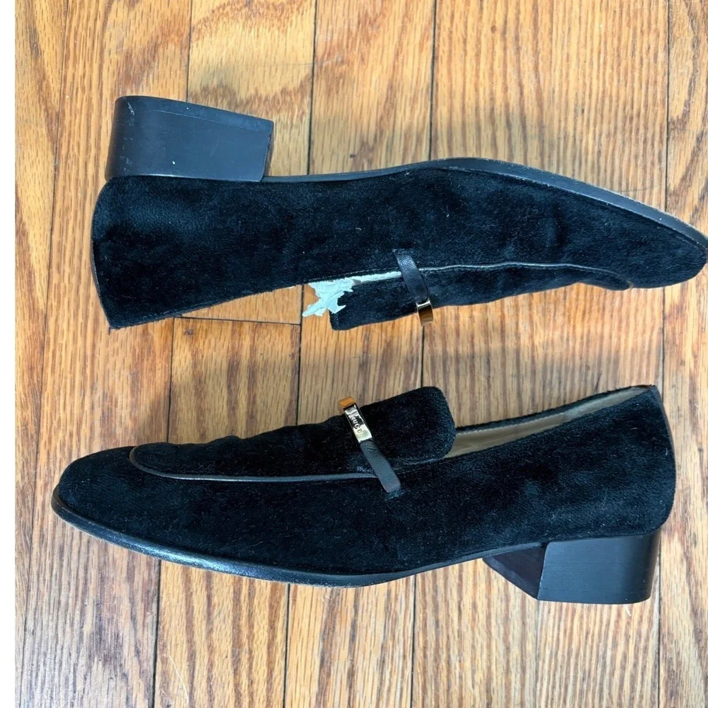 Gucci Marmont Mid‑Heel Suede Loafers Early Bar Hardware Version Black Women's 6B